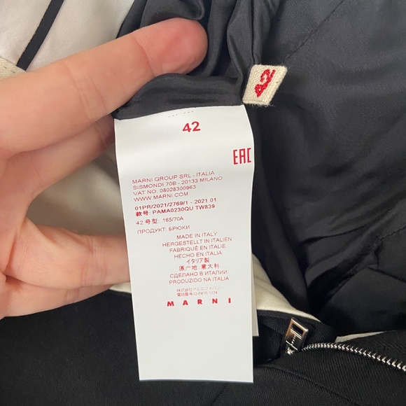 Marni Ladies Contrasting Trim Straight-leg Trousers - Picture 6 of 6